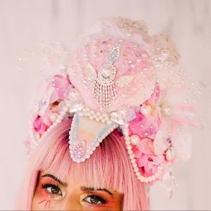 Handmade pink mermaid queen headdress